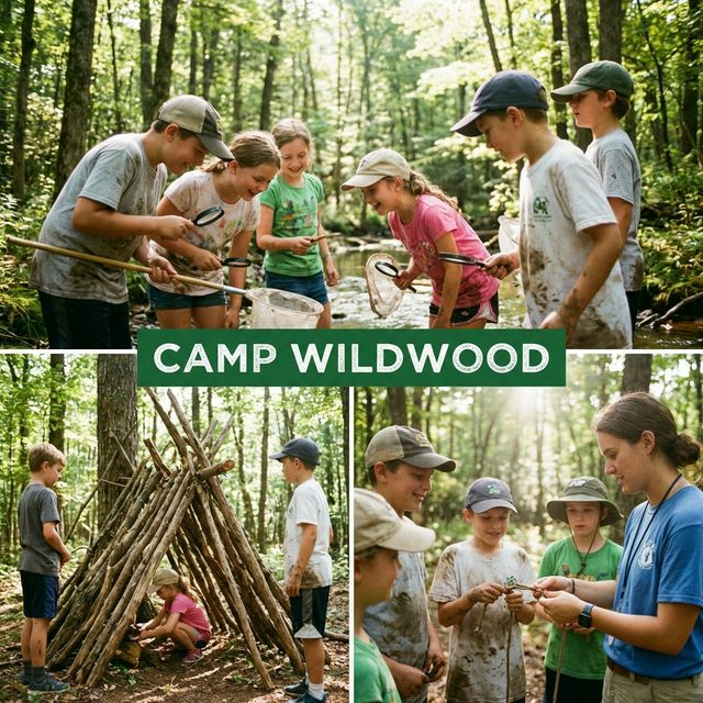 Kids participating in outdoor themed activities during summer camp